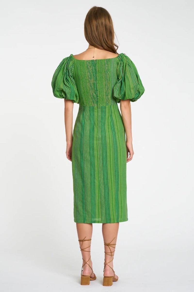 dRA Lisa Shades of Green Striped Dress