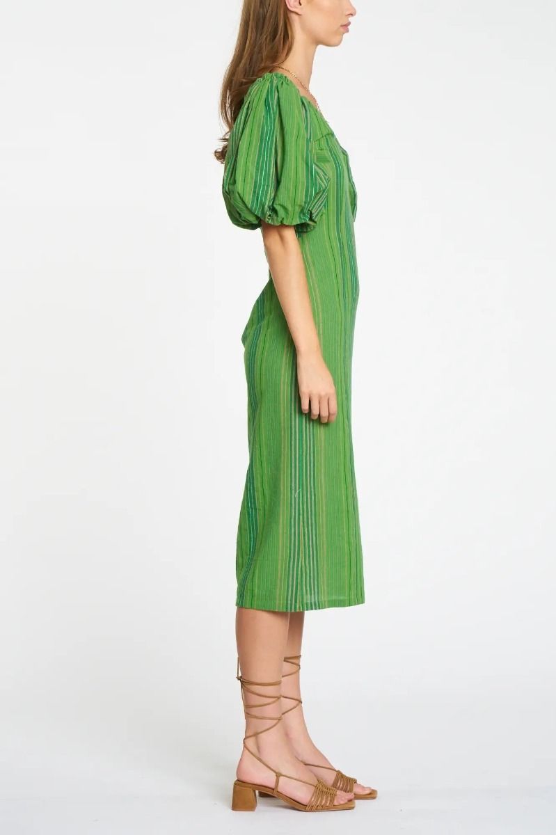 dRA Lisa Shades of Green Striped Dress